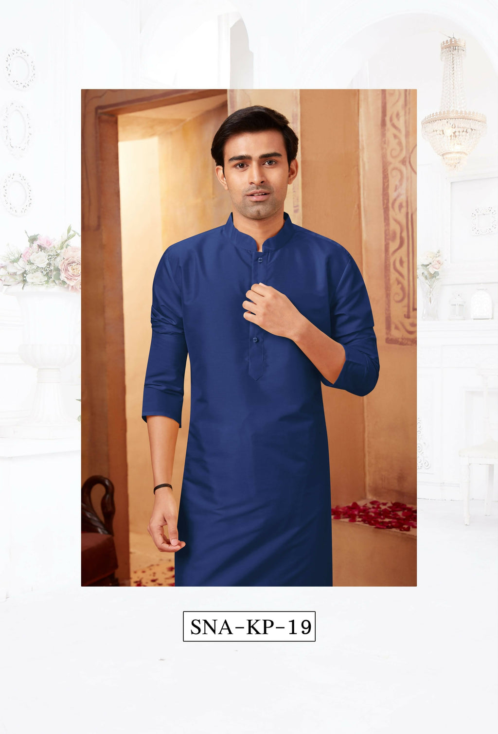 Joban Fashion Navy Blue Art Silk Kurta Pyjama | Grocsy