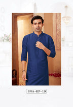Joban Fashion Navy Blue Art Silk Kurta Pyjama | Grocsy