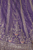 Kesar Fab Dark-Purple Jimmy Choo Hand_Woven Lehenga | Grocsy