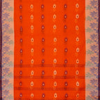 Exclusive Collection 100% Pure Cotton Orange Tant Saree With Hand Weaving Work | Grocsy