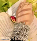 Tehzeeb Creations Women Silver Colour Oxidised Bangle With Ghungroo Style T | Grocsy