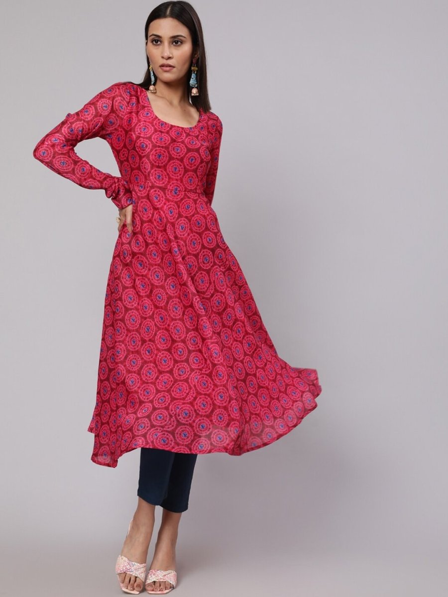 Aks Tie & Dyed Anarkali Kurta | Grocsy
