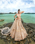 House of Panchhi Cream Net Sequins, Zarkan And Thread Embroidery Lehenga Choli & Dupatta | Grocsy