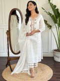 The52 Women's Viscose Thread work Straight Kurta with Pant and Dupatta Set | Grocsy