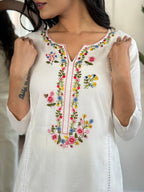 The52 Women's Viscose Thread work Straight Kurta with Pant and Dupatta Set | Grocsy
