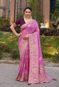 Monjolika Fashion Indian Traditional Wear Rose Pink Color Dola Silk Saree | Grocsy