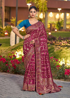 Monjolika Fashion Dark Pink Color Dola Silk Gharchola Design Rich Pallu Work Saree | Grocsy
