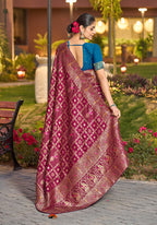 Monjolika Fashion Dark Pink Color Dola Silk Gharchola Design Rich Pallu Work Saree | Grocsy