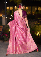 Monjolika Fashion Light Pink Color Dola Silk Gharchola Design Rich Pallu Work Saree | Grocsy