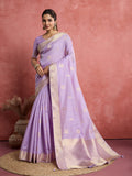 Monjolika Fashion Lilac Soft Silk Weaving Ceremonial Classic Saree | Grocsy