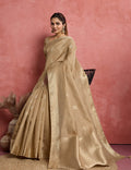Monjolika Fashion Beige Soft Silk Weaving Ceremonial Classic Saree | Grocsy
