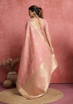 Monjolika Fashion Baby Pink Soft Silk Weaving Ceremonial Classic Saree | Grocsy