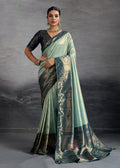 Monjolika Fashion Sky Blue Soft Kanjivaram Silk Meenakari Weaving Work Ceremonial Saree | Grocsy