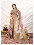 Monjolika Fashion Ethnic Light Purple Crush Tissue Designer Saree | Grocsy