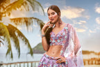 House of Panchhi Mauve Net Sequins & Zarkan Embroidery Lehenga Choli & Dupatta | Grocsy