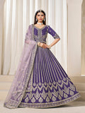Monjolika Fashion Embroidered Purple Art Silk Designer Long Lehenga Choli | Grocsy