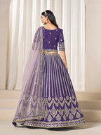 Monjolika Fashion Embroidered Purple Art Silk Designer Long Lehenga Choli | Grocsy