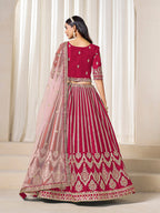 Monjolika Fashion Embroidered Rani Pink Art Silk Designer Long Lehenga Choli | Grocsy