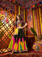 Monjolika Fashion Traditional Printed Black Gajji Silk Lehenga Choli For Navratri | Grocsy