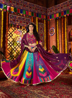 Monjolika Fashion Colorful Gajji Silk Navratri Lehenga Choli With Mirror Work | Grocsy