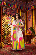Monjolika Fashion White Gajji Silk Navratri Lehenga Choli With Digital Print & Mirror Work | Grocsy