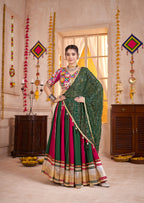 Monjolika Fashion Colorful Viscose Cotton Navratri Lehenga With Kutchi Mirror Work Choli | Grocsy