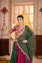 Monjolika Fashion Colorful Viscose Cotton Navratri Lehenga With Kutchi Mirror Work Choli | Grocsy