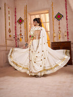 Monjolika Fashion Designer Viscose Cotton White Navratri Chaniya Choli | Grocsy
