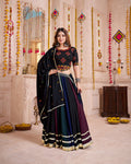 Monjolika Fashion Multi-Color Viscose Cotton Navratri Lehenga Choli With Hand Mirror Work | Grocsy
