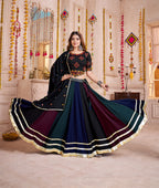 Monjolika Fashion Multi-Color Viscose Cotton Navratri Lehenga Choli With Hand Mirror Work | Grocsy