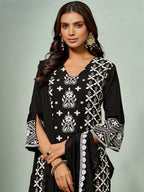 Sangria Chikankari Embroidered Straight Kurta & Trouser With Dupatta | Grocsy
