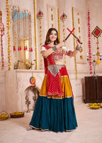 Monjolika Fashion Mirror And Kodi Work Colorful Navratri Chaniya Choli In Viscose Cotton | Grocsy