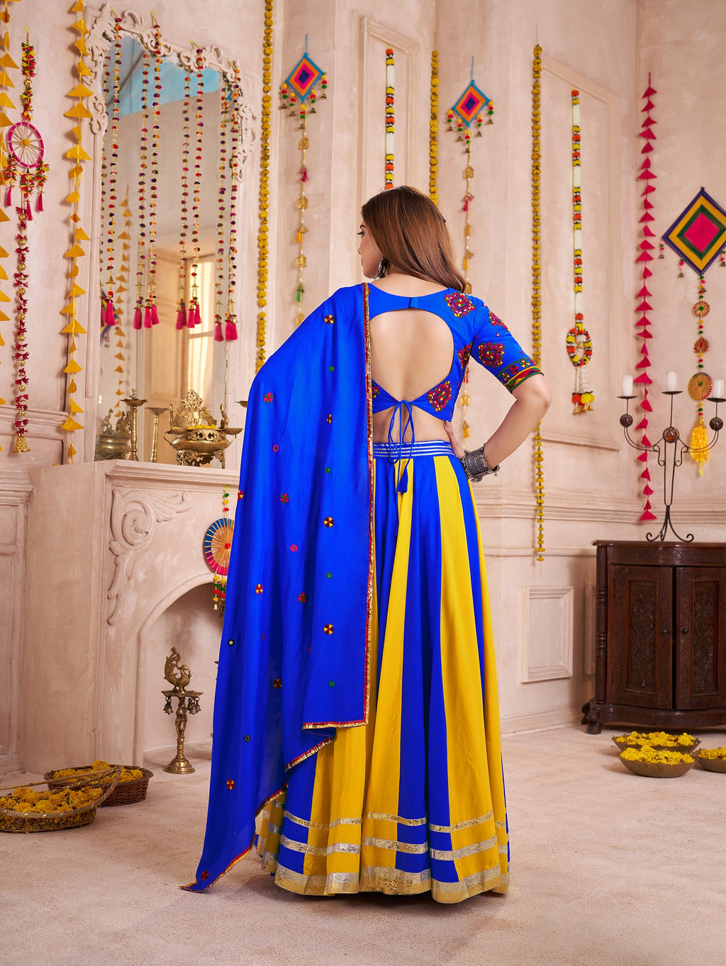 Monjolika Fashion Multicolor Viscose Cotton Navratri Chaniya Choli For Festival | Grocsy