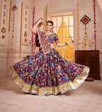 Monjolika Fashion Purple Kutchi Mirror Work Navratri Lehenga Choli | Grocsy