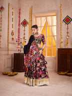 Monjolika Fashion Black Viscose Cotton Navratri Lehenga Choli With Kutchi Patch & Mirror Work | Grocsy