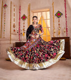 Monjolika Fashion Black Viscose Cotton Navratri Lehenga Choli With Kutchi Patch & Mirror Work | Grocsy