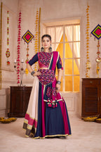 Monjolika Fashion Viscose Cotton Multi-Color Embroidery Navratri Lehenga Choli | Grocsy