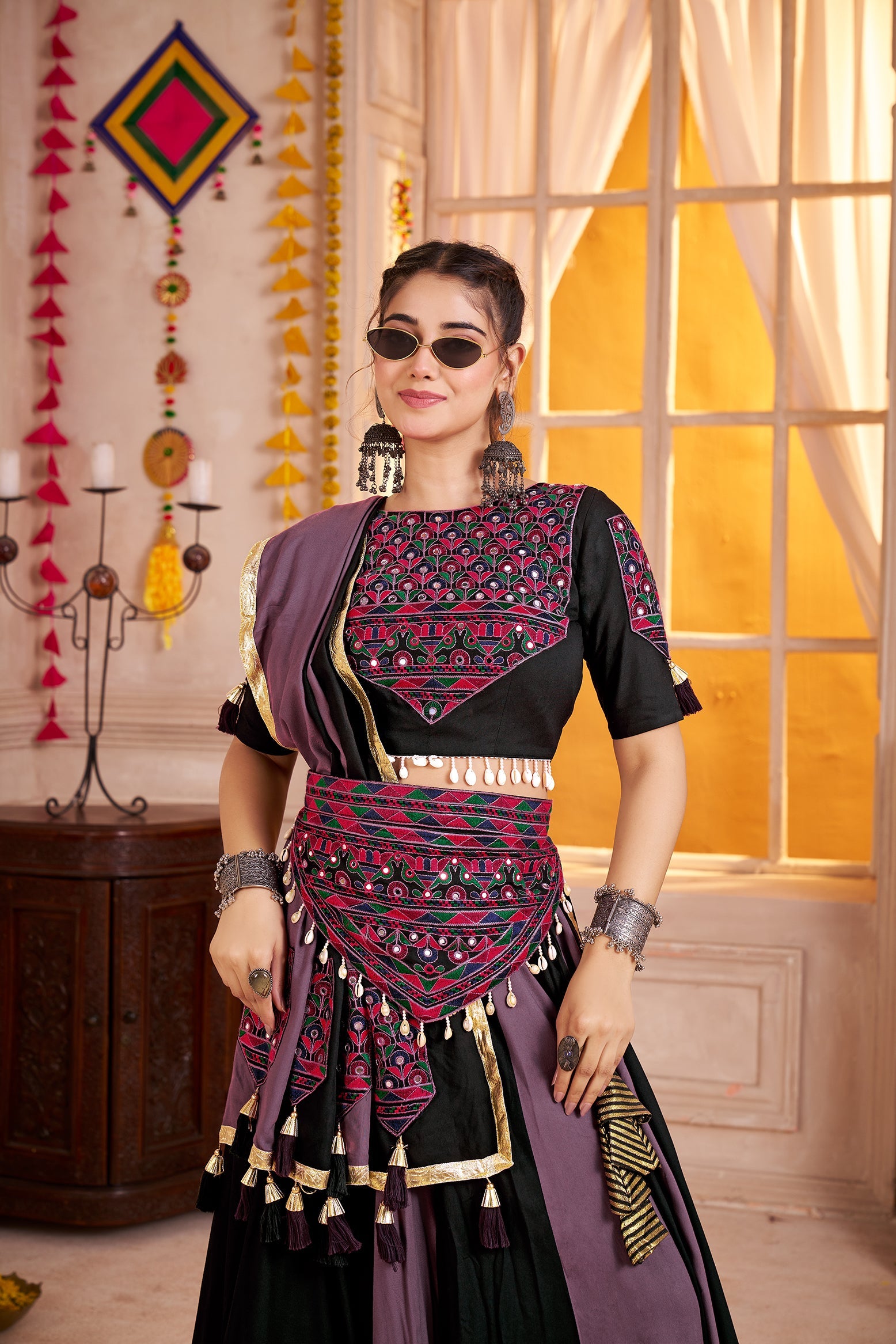 Monjolika Fashion Multicolor Viscose Cotton Navratri Chaniya Choli For Festival | Grocsy