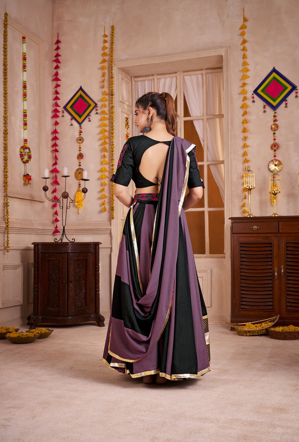 Monjolika Fashion Multicolor Viscose Cotton Navratri Chaniya Choli For Festival | Grocsy