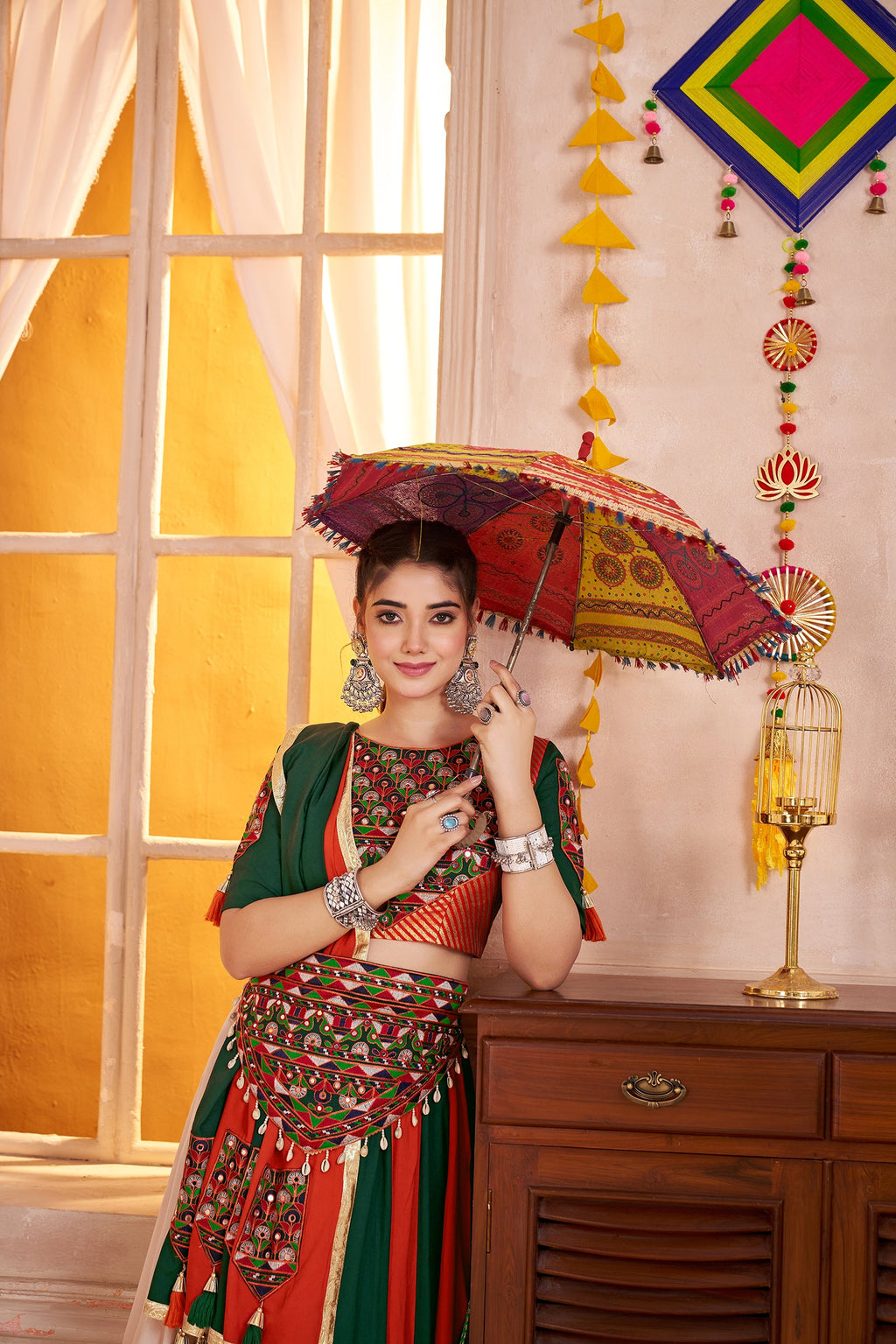 Monjolika Fashion Traditional Style Colorful Viscose Cotton Chaniya Choli Set For Navratri | Grocsy