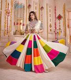 Monjolika Fashion Multicolor Viscose Cotton Navratri Chaniya Choli With Kutchi And Mirror Work Jacket | Grocsy