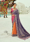 Monjolika Fashion Multicolor Embroidered Georgette Bandhej Designer Saree | Grocsy