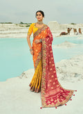 Monjolika Fashion Multicolor Embroidered Georgette Bandhej Designer Saree | Grocsy
