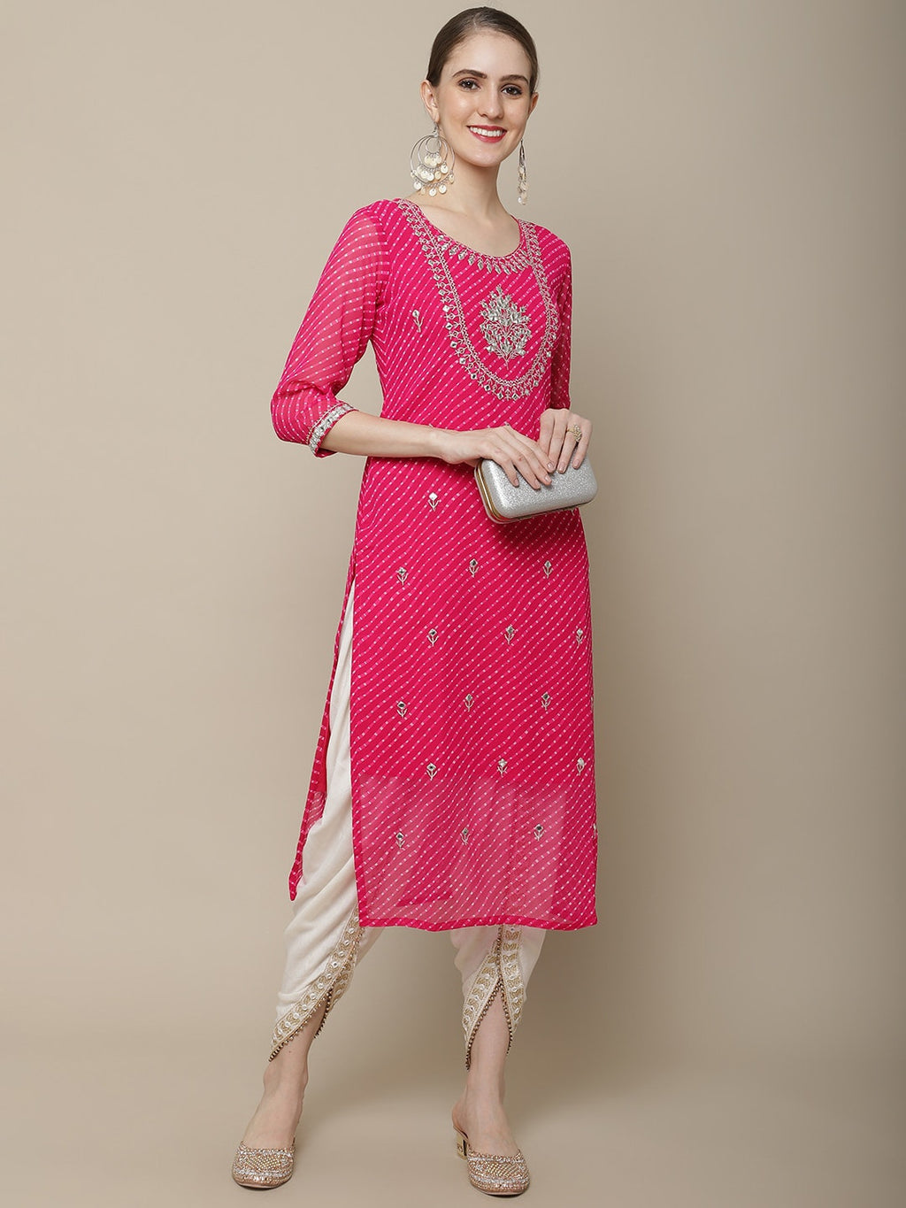 Sangria Women Ethnic Motifs Embroidered Floral Georgette Kurta | Grocsy