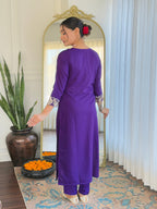 The52 Beautiful Embroidery Work with Rayon Slub Fabric Straight Kurta, Pant and Dupatta Set | Grocsy