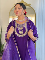 The52 Beautiful Embroidery Work with Rayon Slub Fabric Straight Kurta, Pant and Dupatta Set | Grocsy