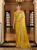 Monjolika Fashion Silk Blend Silk Saree In Mustard Yellow With Rich Meenakari Zari Weaving | Grocsy