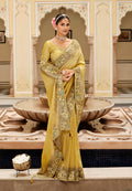 Monjolika Fashion Silk Blend Silk Saree In Light Yellow With Rich Meenakari Zari Weaving | Grocsy