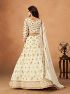 Monjolika Fashion Embroidered White Organza Trendy Lehenga Choli | Grocsy