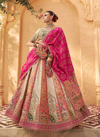 Monjolika Fashion Multicolor Banarasi Silk Wedding Wear Lehenga With Embroidery Work | Grocsy